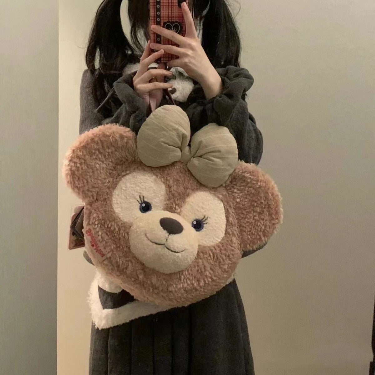 Plush handbag with bear head design LoungeYard — product view 4