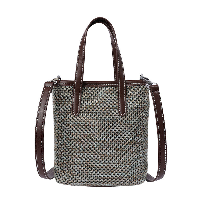 Woven Beach Handbag with Decorative Charm — product view 5