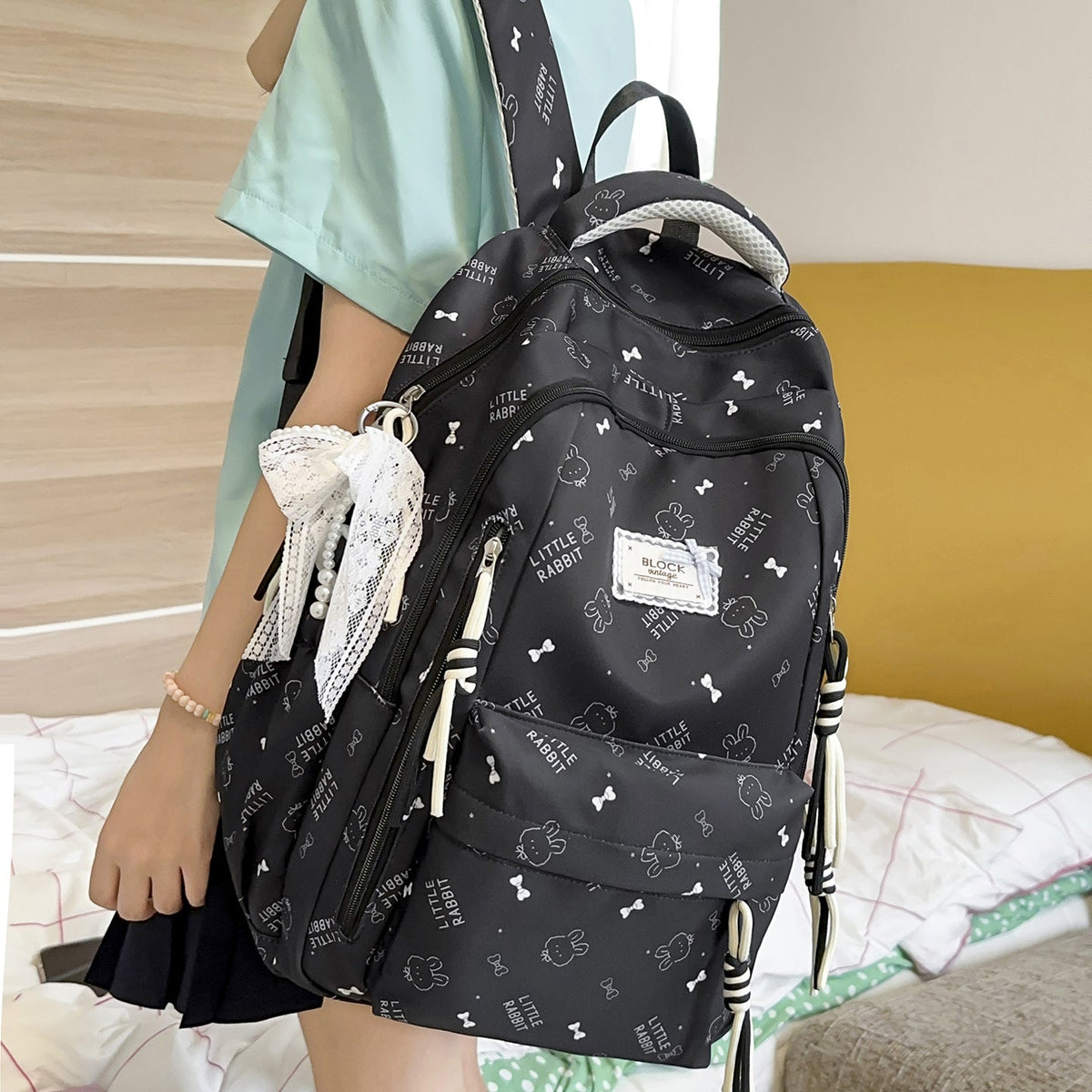 Cute Cartoon Graphic Design Backpack LoungeYard — product view 3