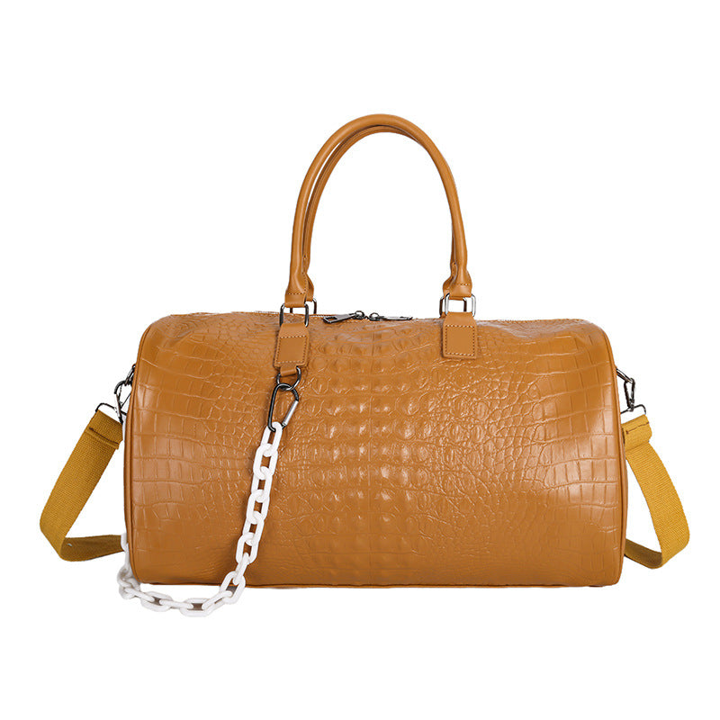 Crocodile Textured Luxurious Travel Duffle Bag LoungeYard — product view 1