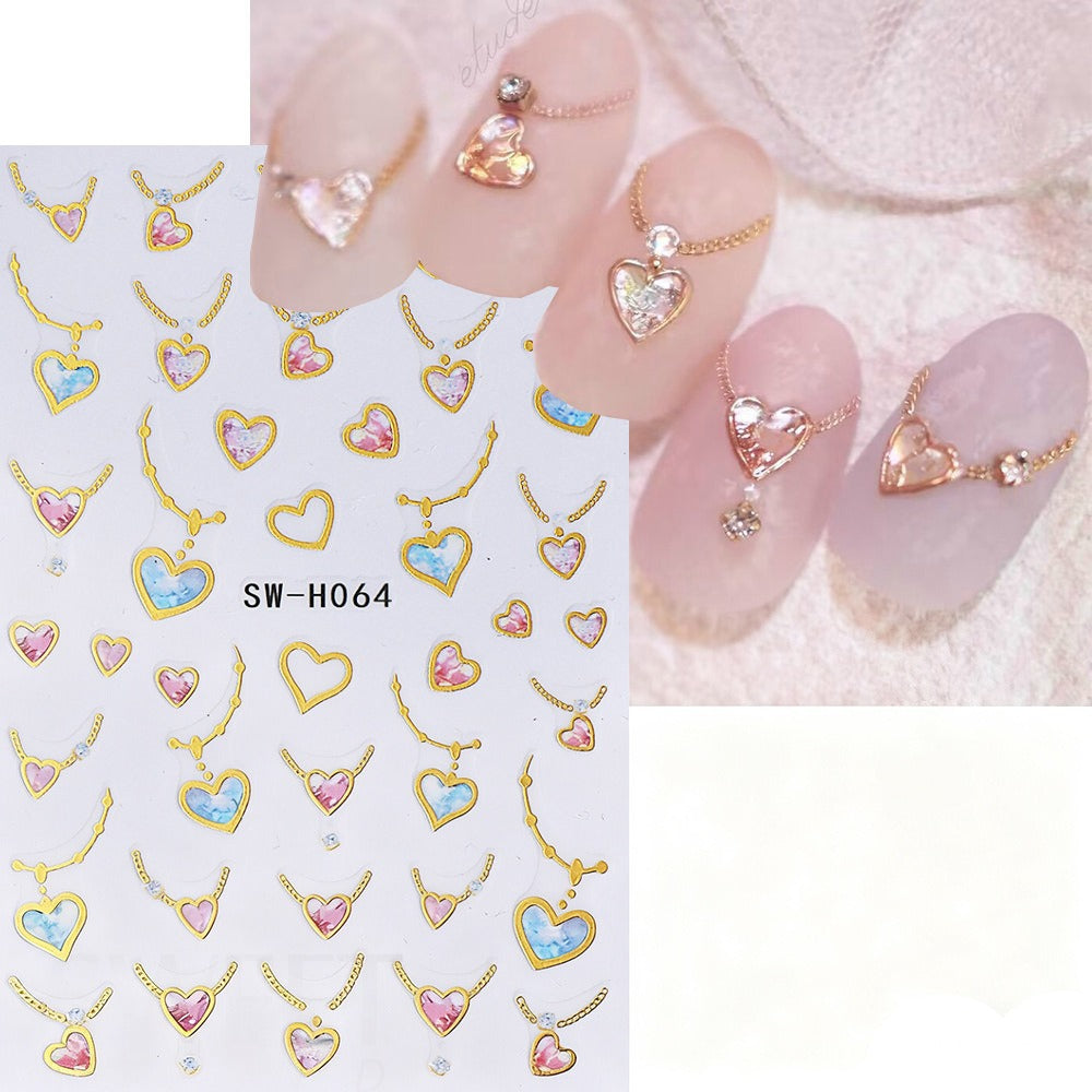 Heart-Shaped Nail Art Sticker Sheet — product view 1