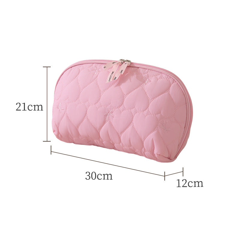 Heart-Quilted Makeup Pouch LoungeYard — product view 3