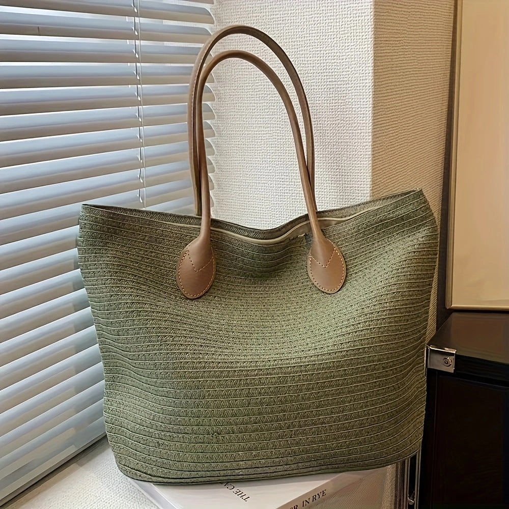 Spacious Tote Bag Made of Braided Natural Material LoungeYard — product view 7