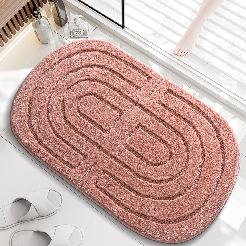 Plush Abstract Bath Mat Bowlift — product view 3