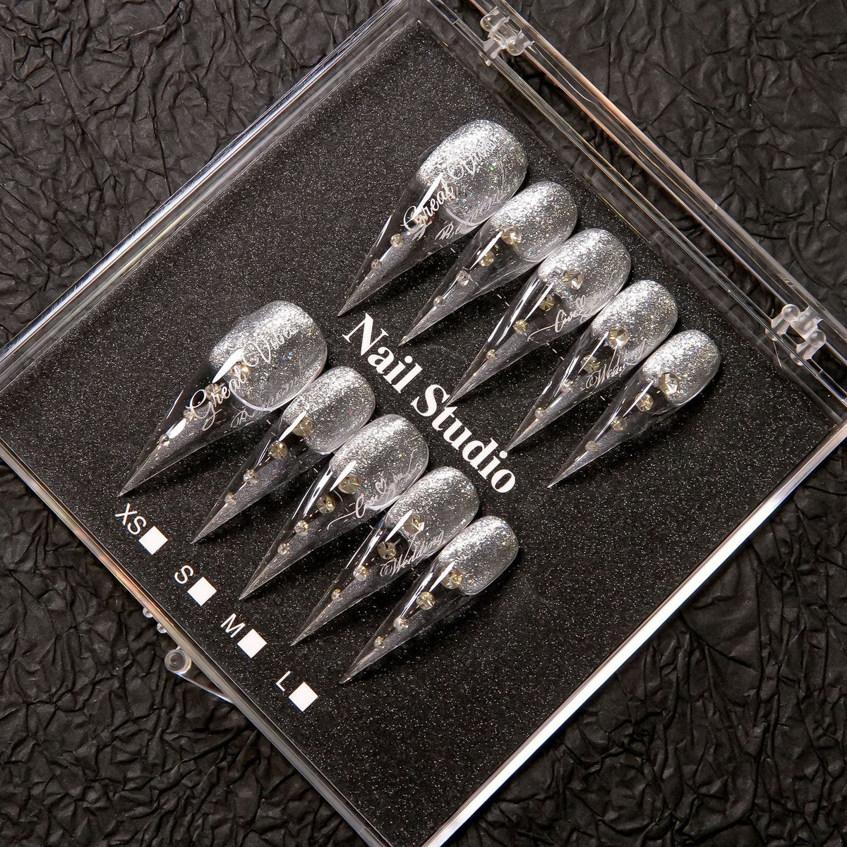 Glamorous Stiletto Press-On Nail Set with Gem Accents 1791254959 — product view 4
