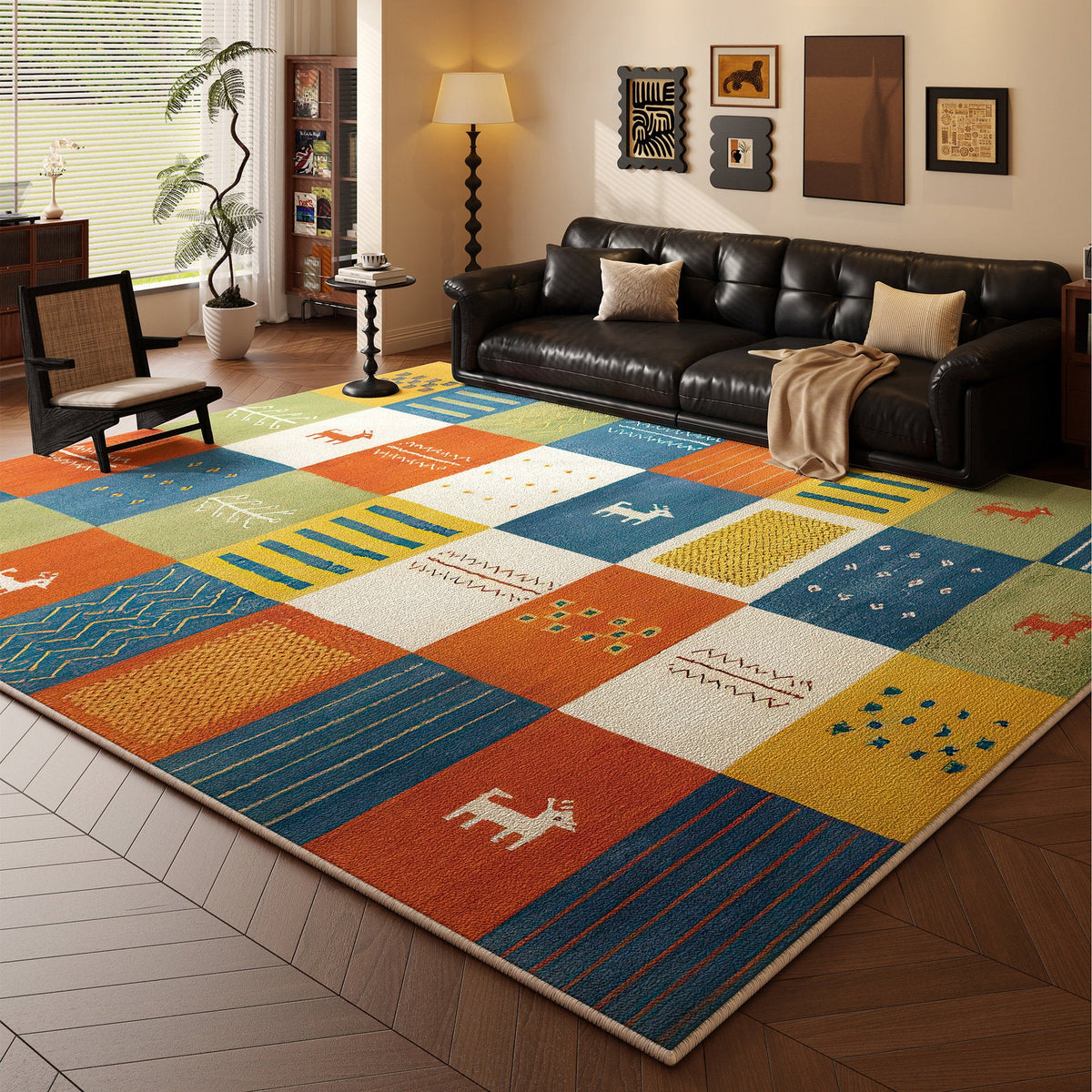 Multi-Pattern Decorative Area Rug Bowlift — product view 3