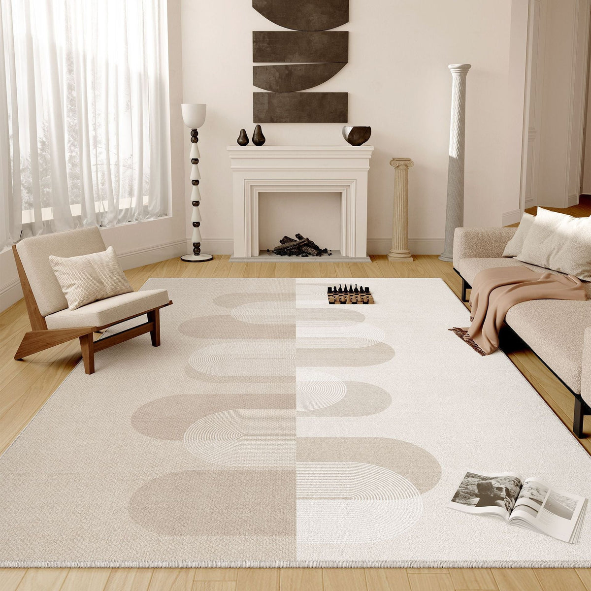 Geometric Patterned Area Rug Bowlift — product view 5