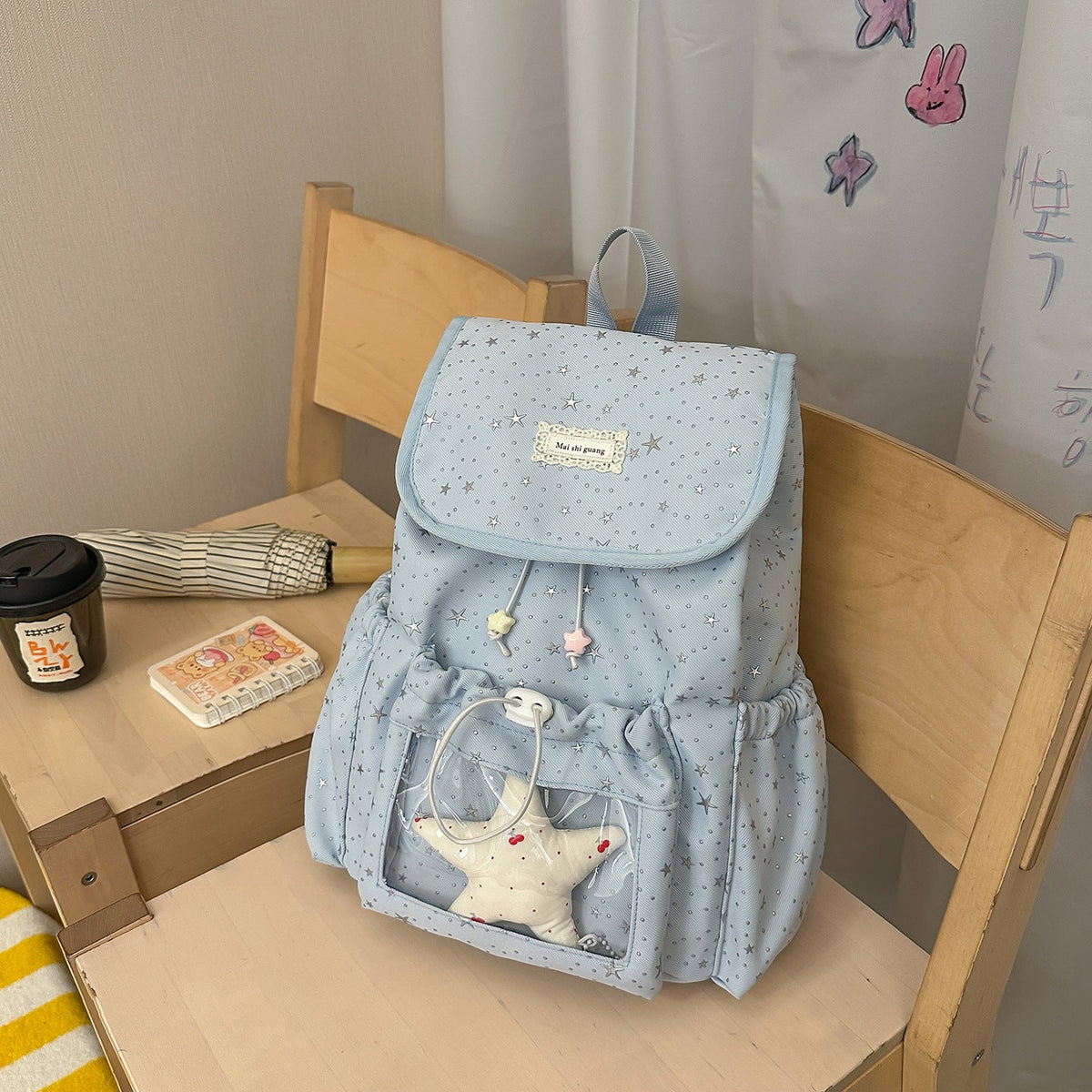Fun Star-Embellished Mini Backpack LoungeYard — product view 7