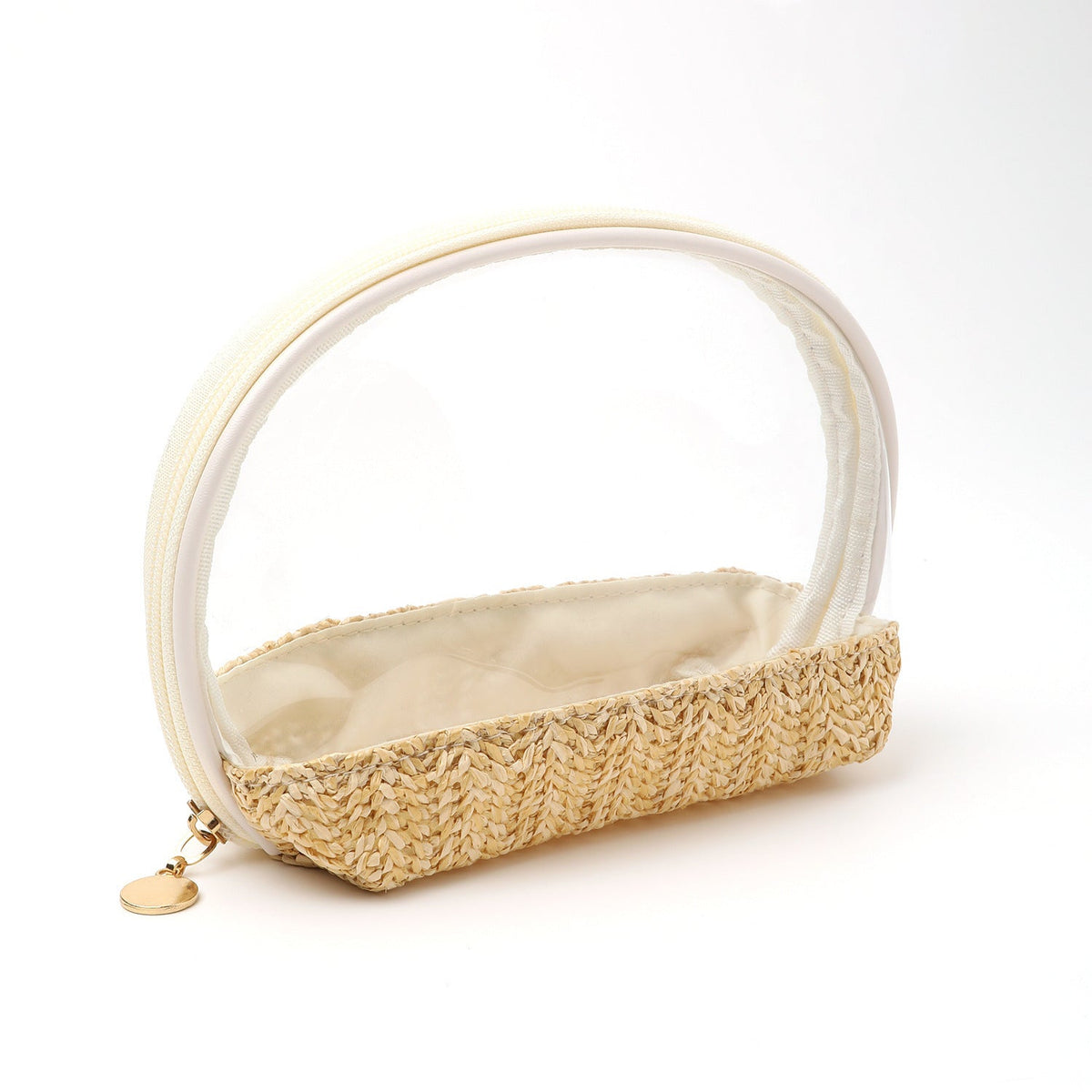 Transparent cosmetic bag with colorful bottom LoungeYard — product view 2