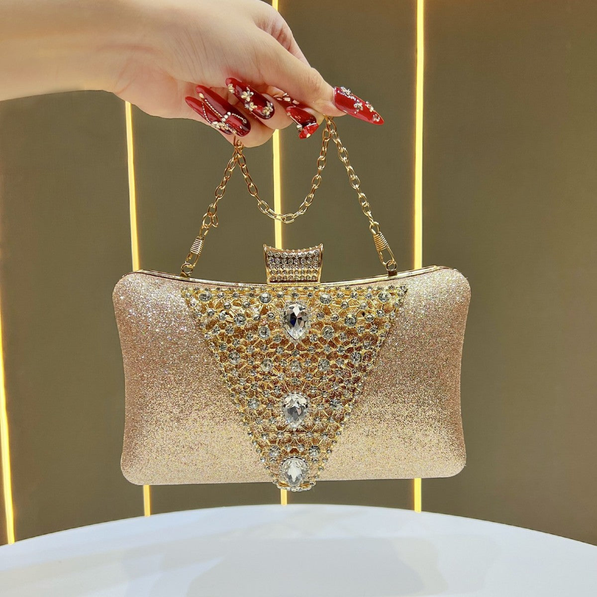 Glamorous Rhinestone-Studded Evening Clutch — product view 1