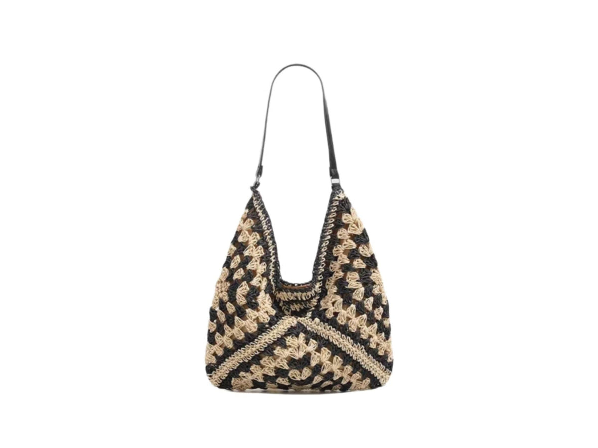 Handbag with Artistic Macrame Design and Flexible Carrying Comfort LoungeYard — product view 5