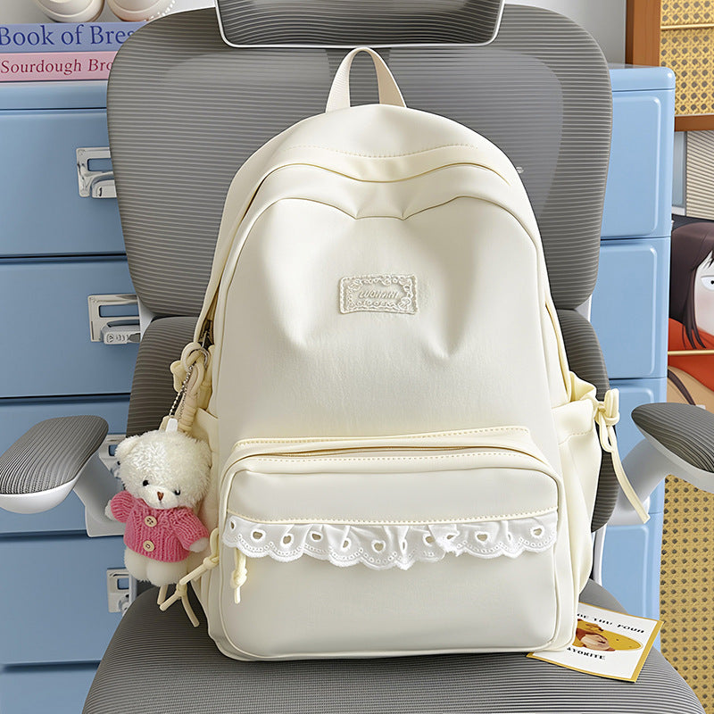 Decorative Lace-Trimmed School Backpack LoungeYard — product view 7