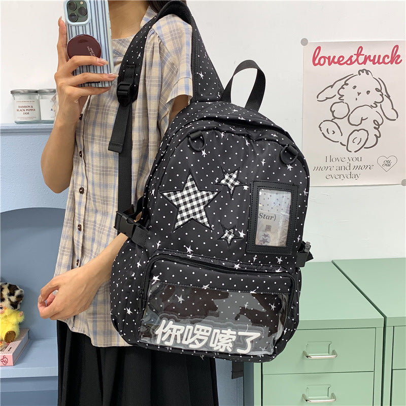 Fun and Stylish Star-Embellished Backpack LoungeYard — product view 3