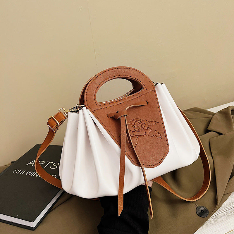 Leather Rose-Embellished Handbag — product view 6