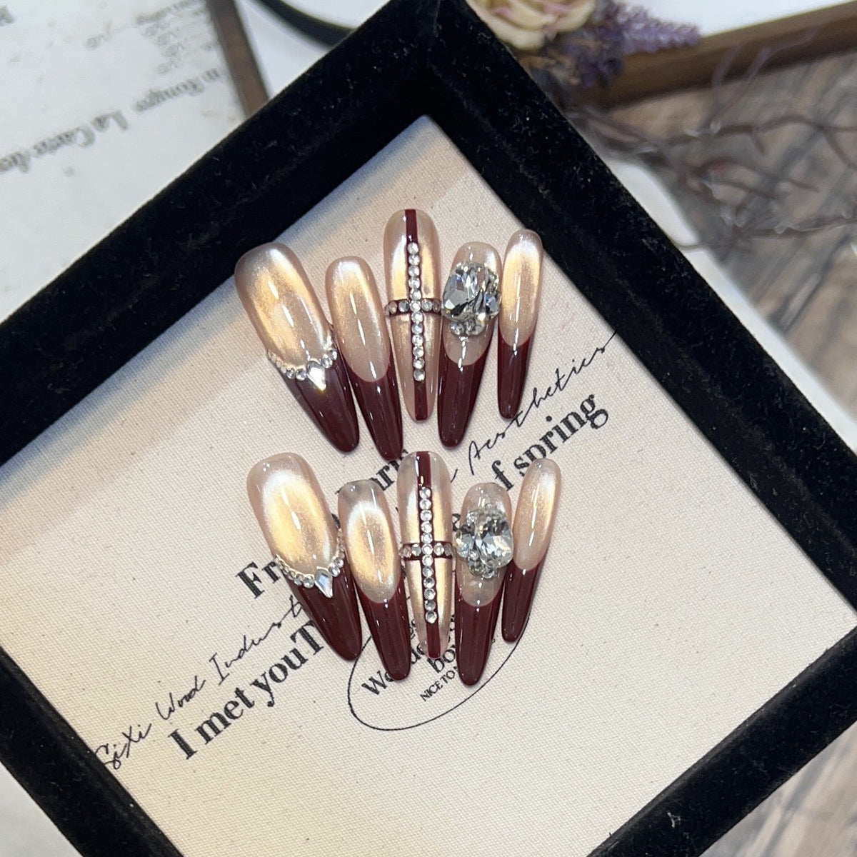 Elegant Jewel-Embellished Press-On Nail Set — product view 1