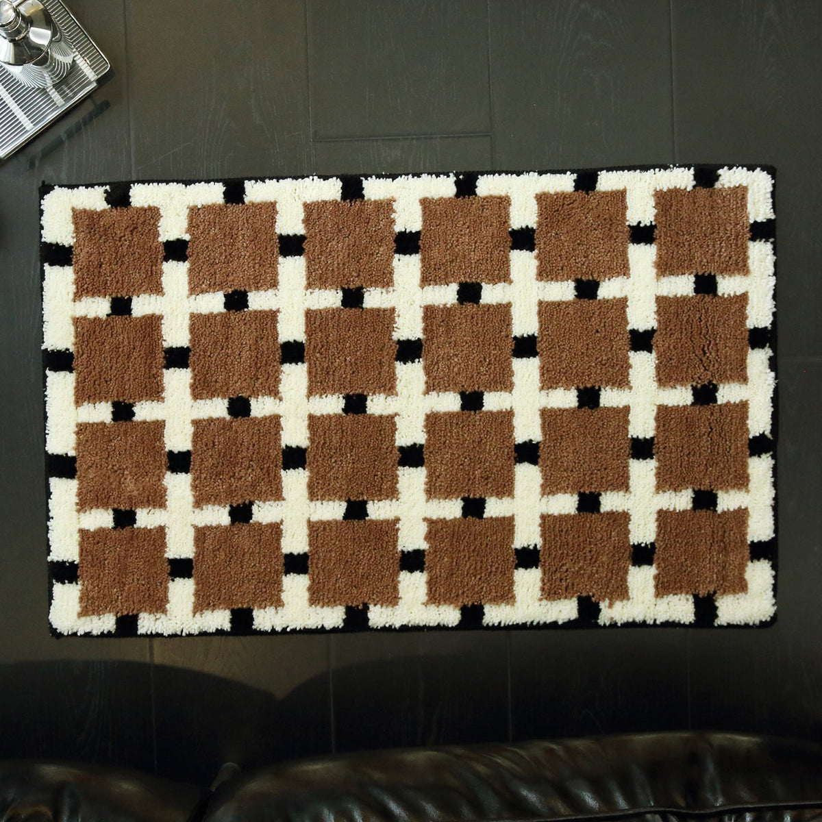 Soft Plush Square Pattern Bath Mat — product view 5