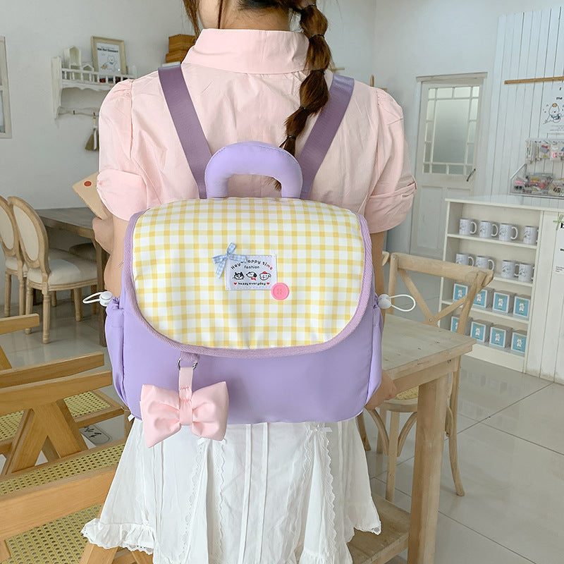 Cute Heart-Print Mini Backpack LoungeYard — product view 2