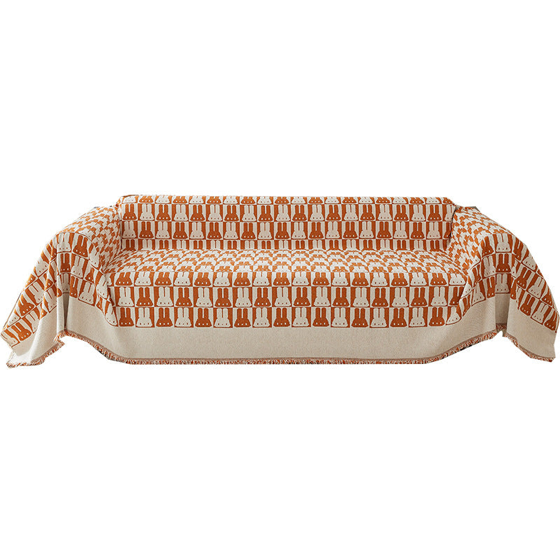 Cozy Rabbit Patterned Sofa Throw Blanket — product view 5