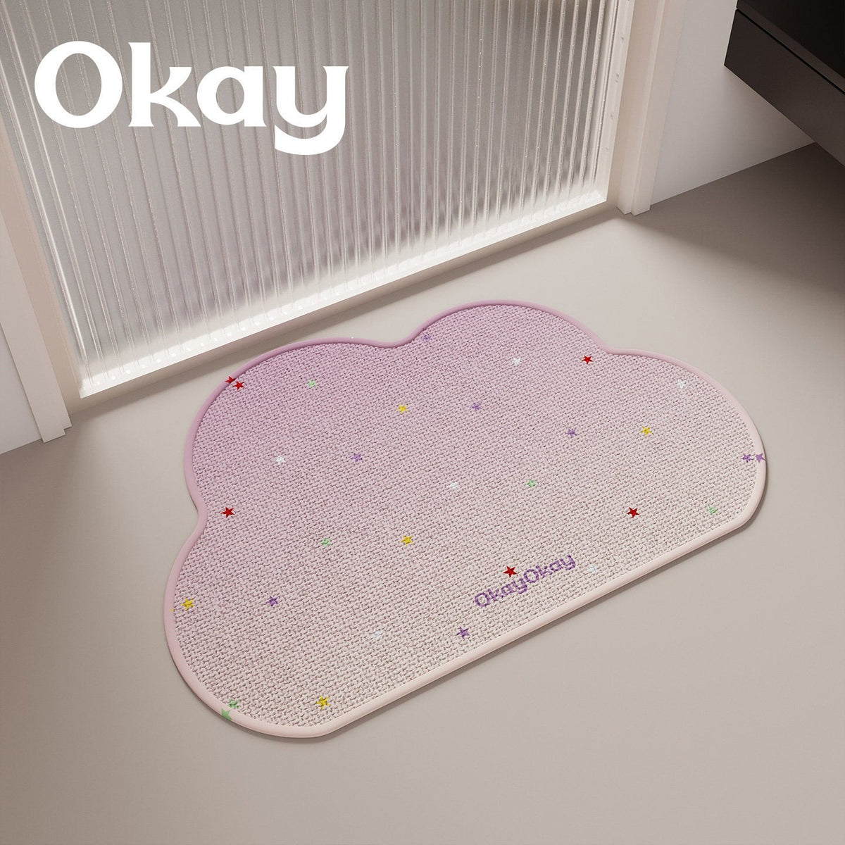 Cloud-Shaped Plush Microfiber Absorbent Non-Slip Bath and Entry Rug — product view 6