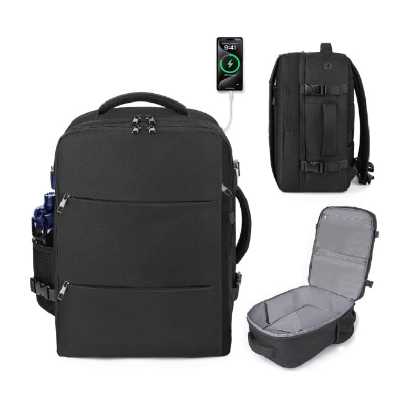 Multifunctional backpack with integrated power bank function and multiple compartments LoungeYard — product view 1