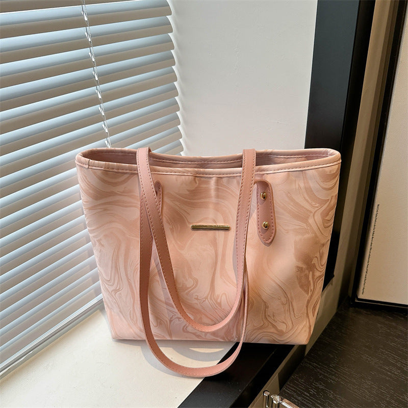 Stylish Marble Pattern Tote Bag LoungeYard — product view 4