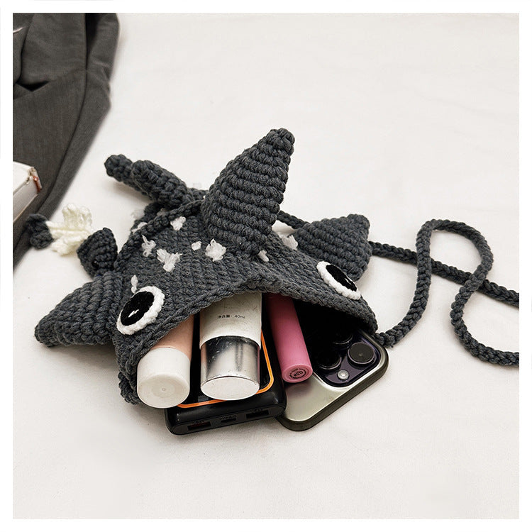 Cute Whale-Themed Crochet Mini Backpack — product view 6