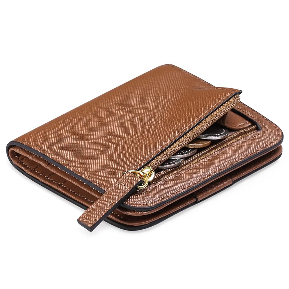 Compact Saffiano Card and Coin Wallet with Zipper Pocket LoungeYard — product view 7