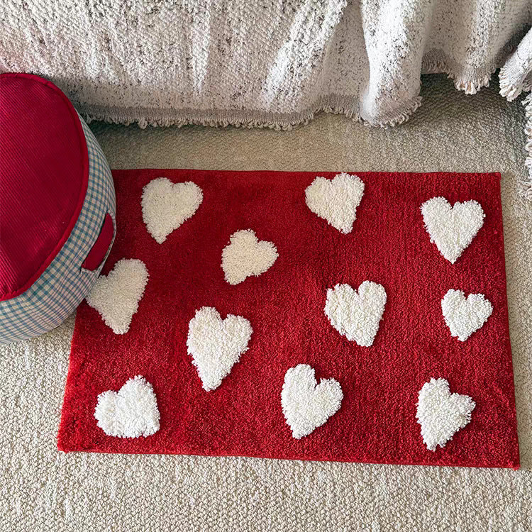 Cozy Heart-Shaped Bathroom Rug Bowlift — product view 2