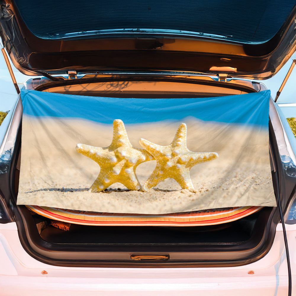 Luggage protection cover with maritime shell design LoungeYard — product view 4