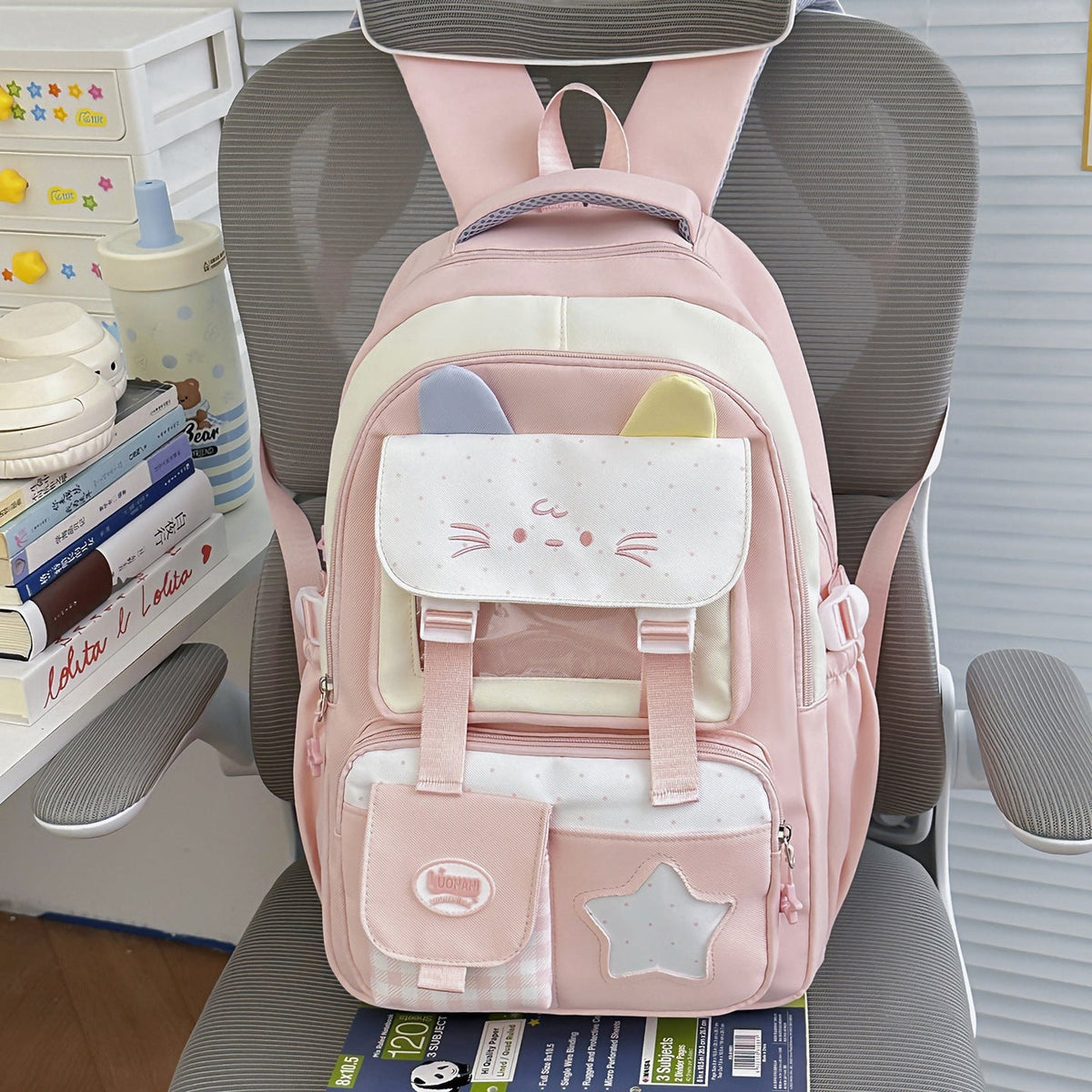 Cute Cat-Ear Themed Backpack LoungeYard — product view 7