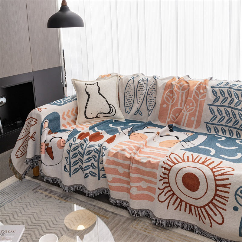 Cat-Themed Decorative Throw Blanket — product view 3