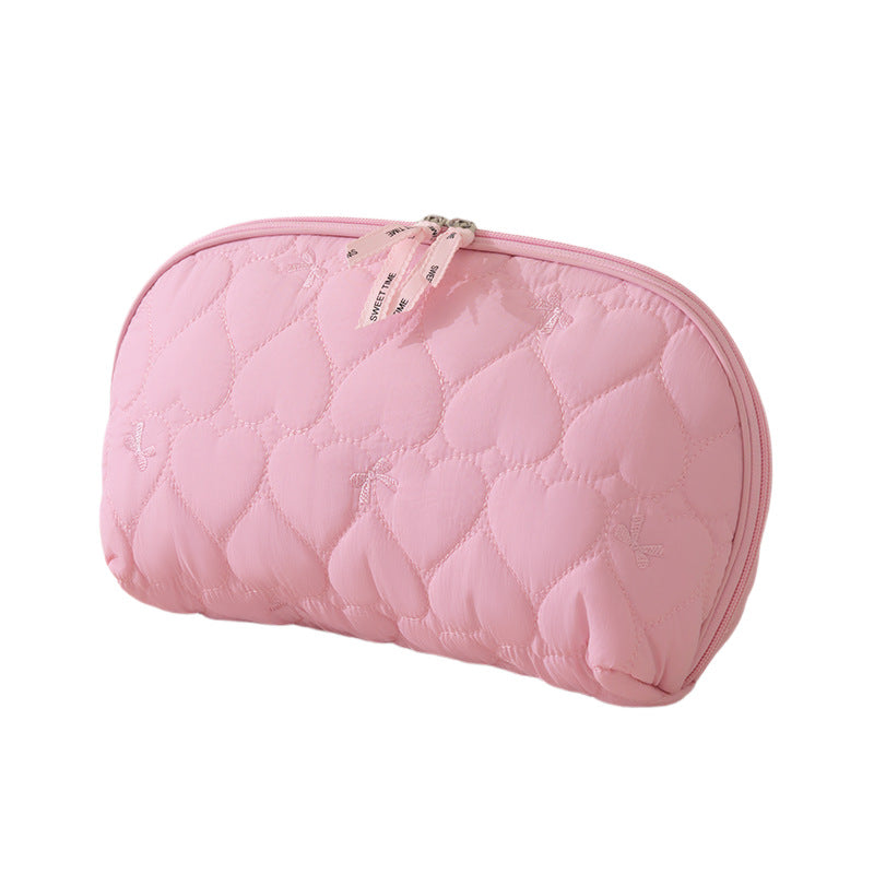 Heart-Quilted Makeup Pouch LoungeYard — product view 2
