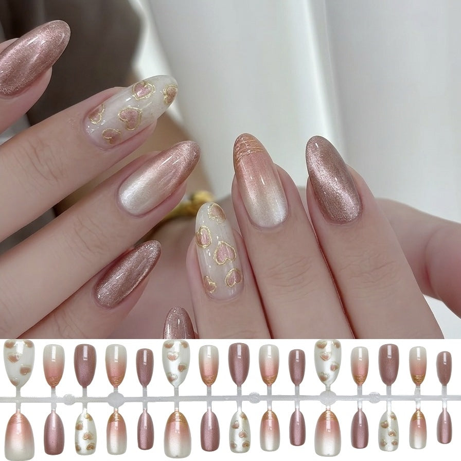 Glamorous Heart Pattern Press-On Nails — product view 1
