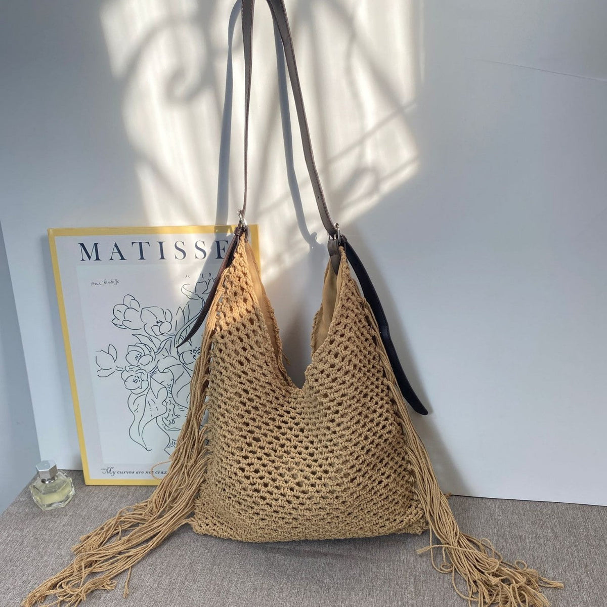 Macrame Crossbody Bag with Fringes LoungeYard — product view 2
