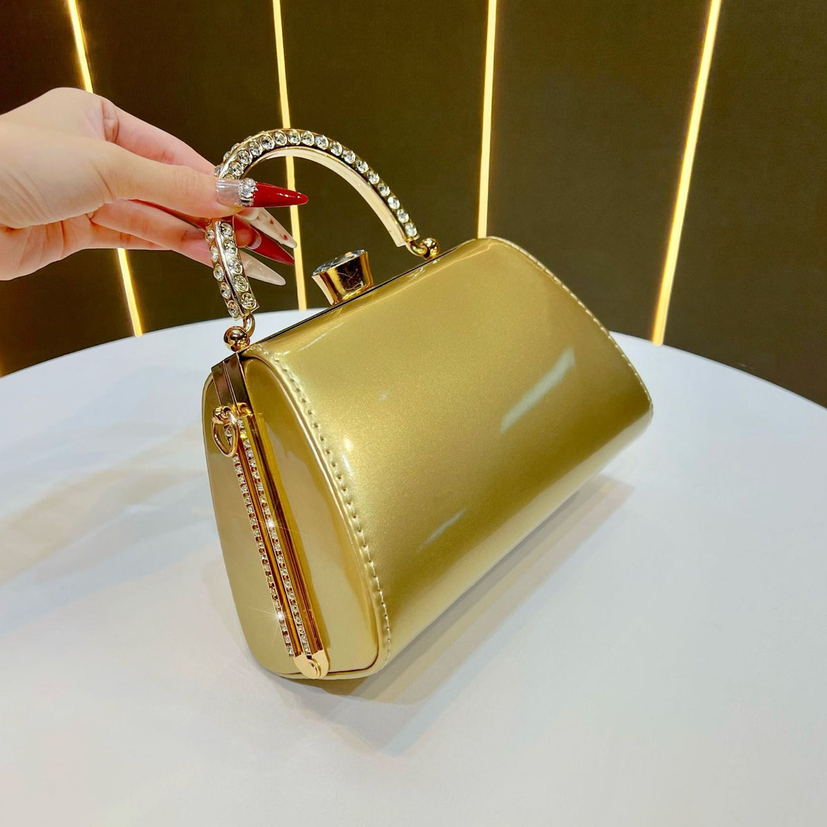 Elegant Patent Leather Evening Handbag — product view 6