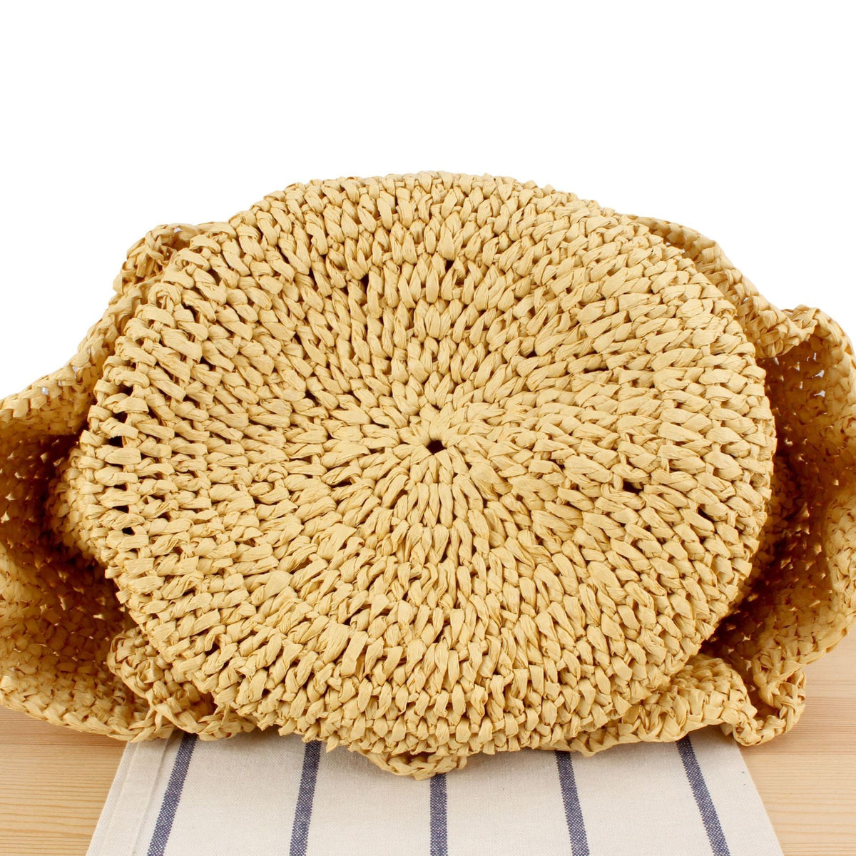 Braided backpack bag with stylish ruffle details LoungeYard — product view 4