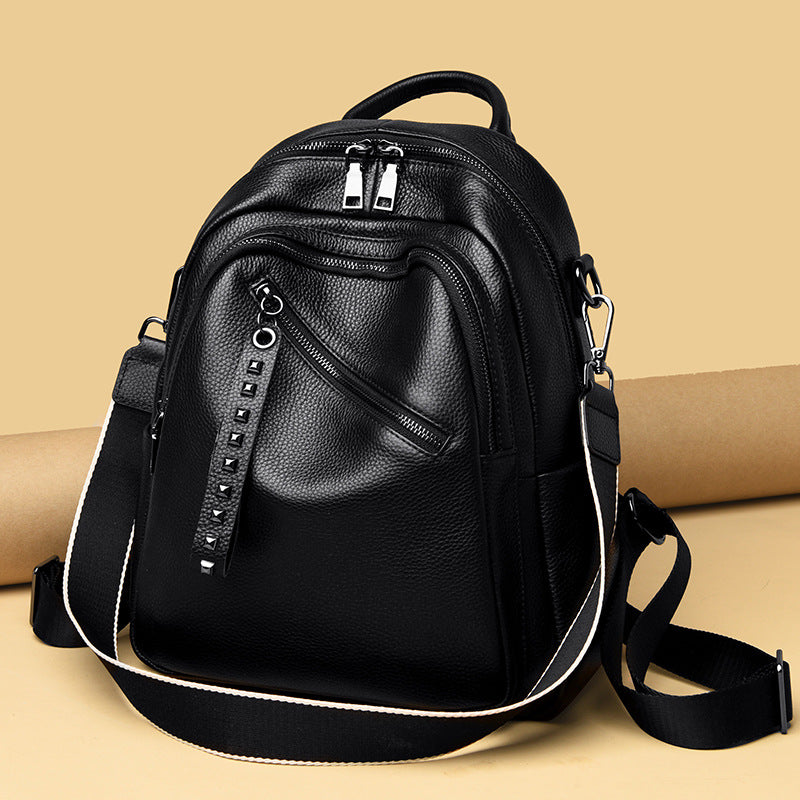 Stylish and Versatile Leather Backpack LoungeYard — product view 3