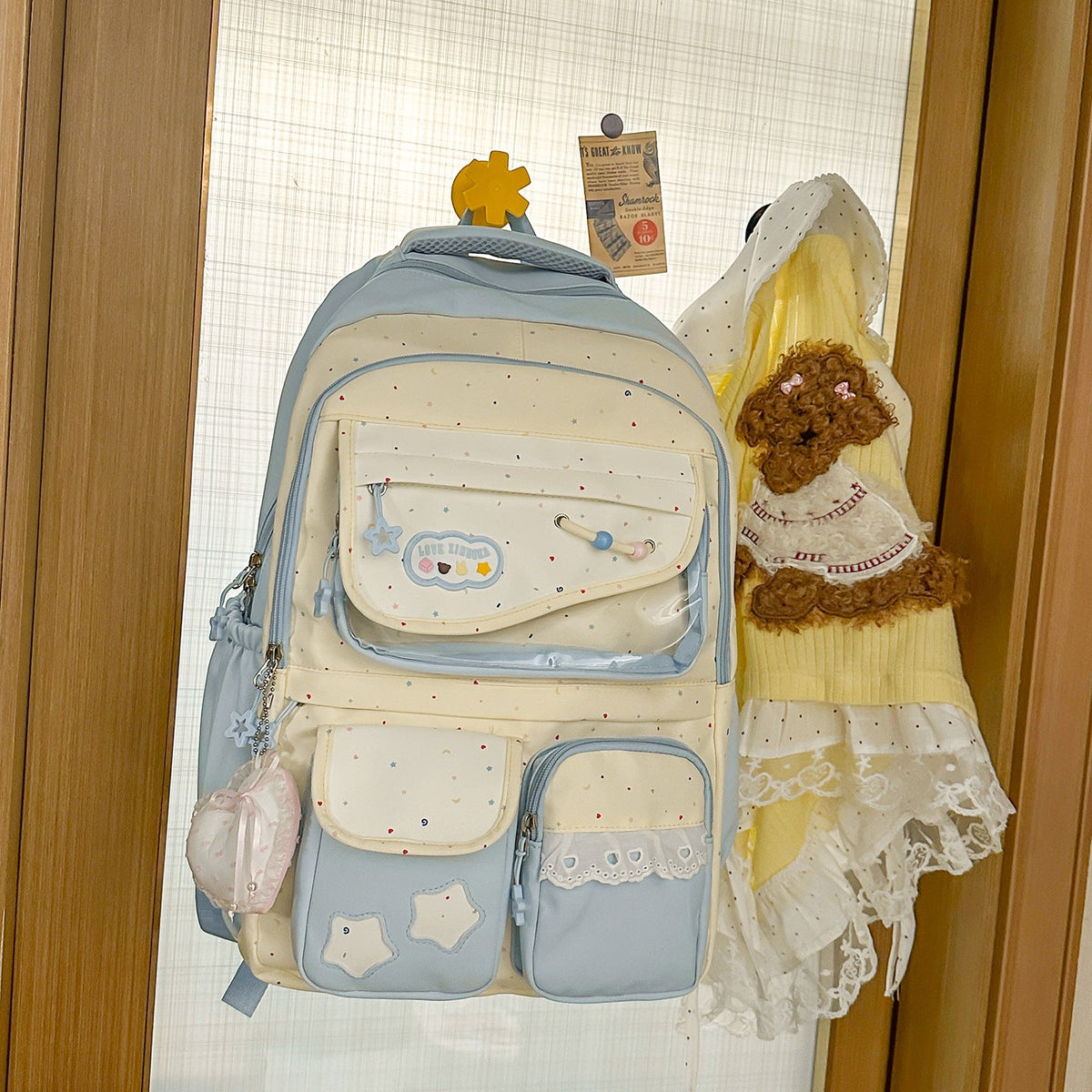 Multi-Pocket Casual Backpack with Transparent Window LoungeYard — product view 7