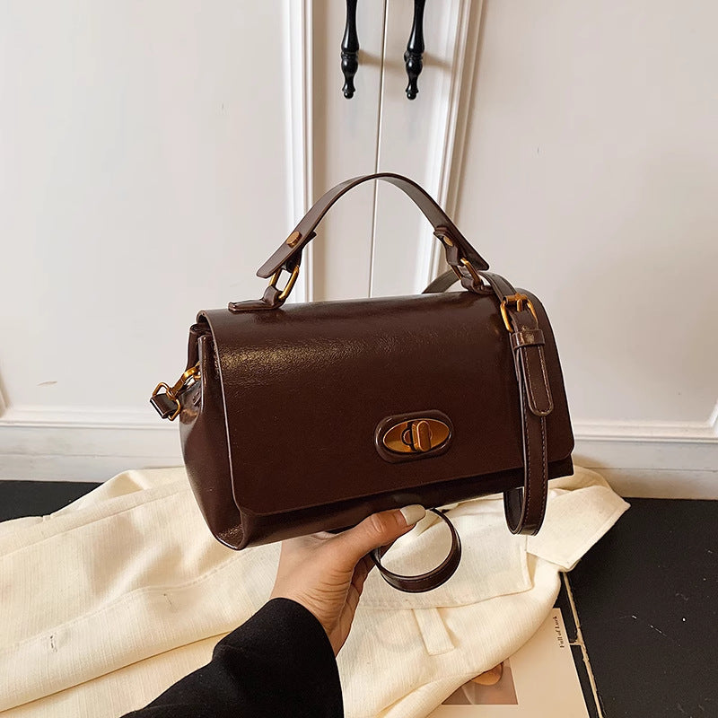 Vintage-Inspired Structured Satchel LoungeYard — product view 7