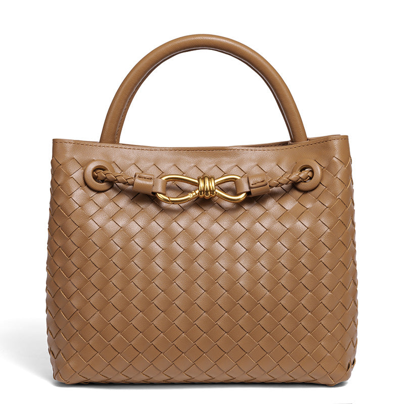 Elegant Braided Leather Tote LoungeYard — product view 6