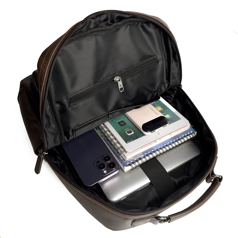 Premium Leather Organizer Backpack LoungeYard — product view 3
