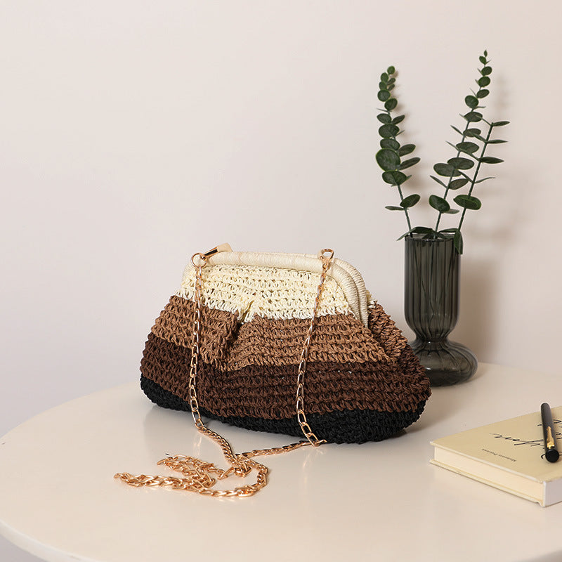 Handmade basket bag with trendy gradient LoungeYard — product view 3
