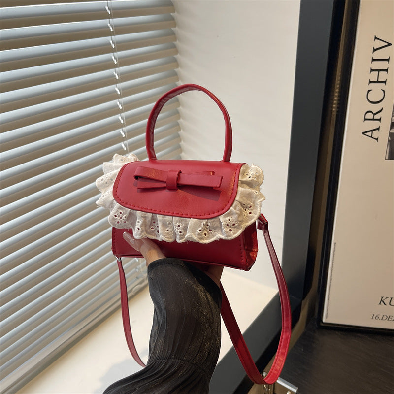 Elegant Ruffled Bow Crossbody Handbag LoungeYard — product view 6