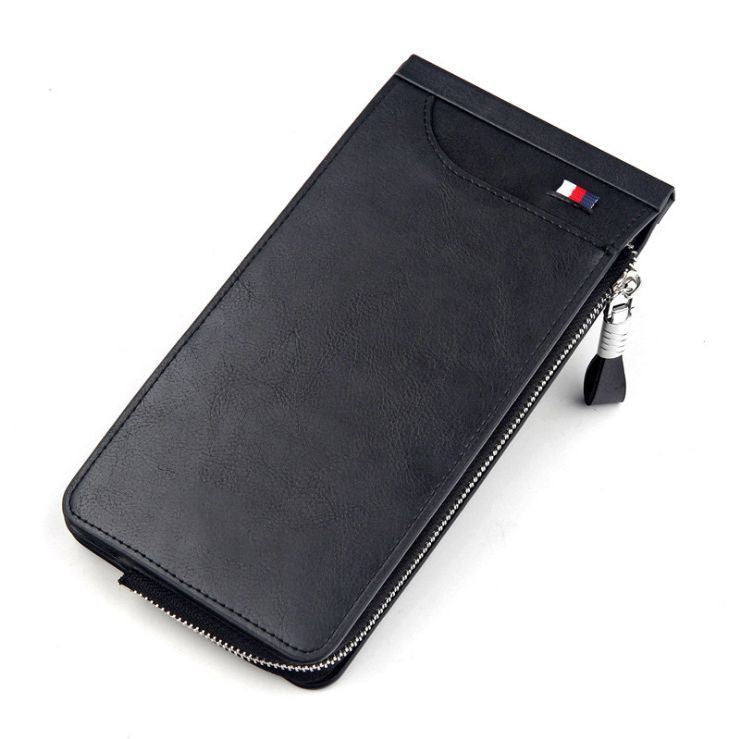 RFID-Blocking Zippered Leather Card Holder LoungeYard — product view 2