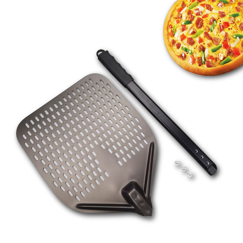 Perforated Lightweight Aluminum Pizza Peel with Folding Handle and NonSlip Grip LoungeYard — product view 3