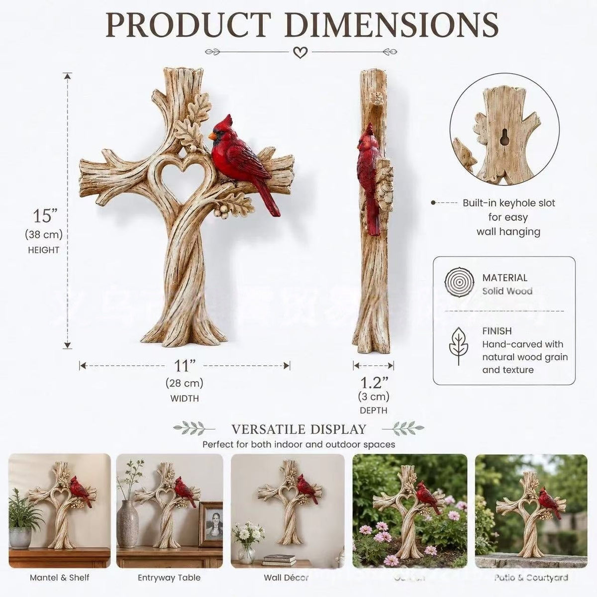 Inspirational Cross Wall Decor Bowlift — product view 3
