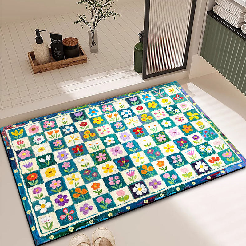 Vibrant Floral Pattern Bath Mat — product view 5