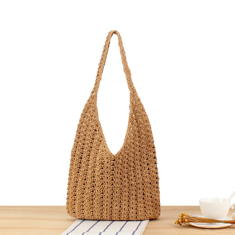 Handcrafted Shoulder Bag Made of Natural Weave LoungeYard — product view 5
