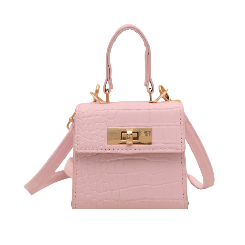 Elegant Croc-Embossed Handheld Satchel — product view 6