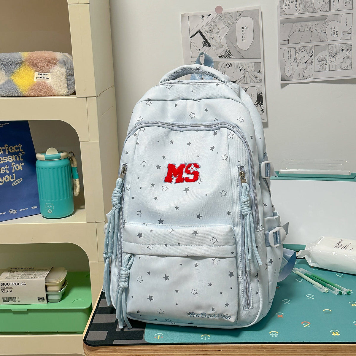 Star-Patterned Casual School Backpack LoungeYard — product view 7